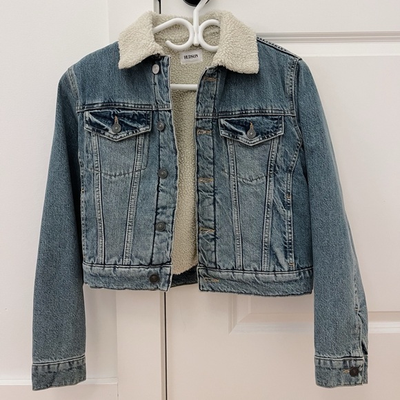 Hudson Jeans Women's Georgia Denim Jacket with Sherpa - Picture 1 of 5